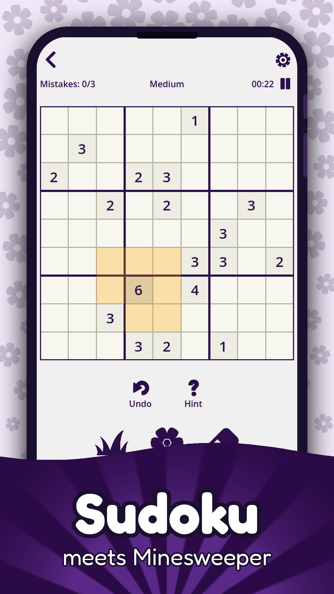 Hanadoku screenshot: sudoku meets minesweeper